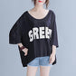 Large Size Women's Loose Letter Printing Short-sleeved T-shirt Tops Women's Casual Loose Large Size Round Neck Mid-sleeve T-shirts