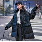 Winter Stand-collar Down Jacket Women's Mid-length White Duck Down Winter New Waist Shiny Thick Coat Winter Warmth Thick Cotton Jacket