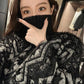 Pofulove Mohair Girly Winter Turtleneck Warm Knitwear Skin-friendly Losse Fuzzy Pullover Sweater