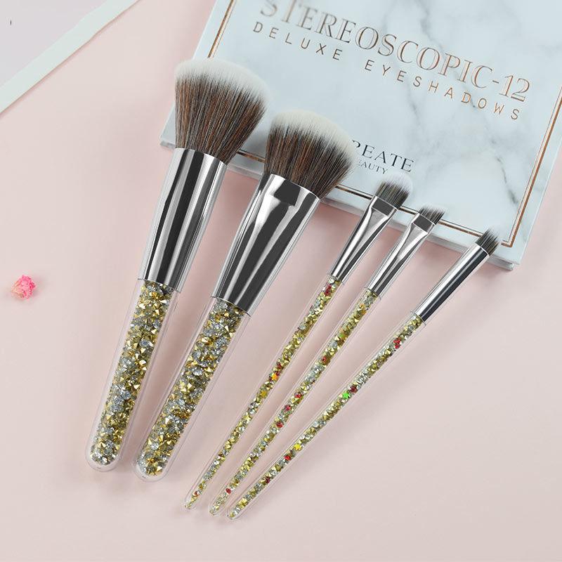 7 Pcs Diamond Makeup Brushes Set Eyeshadow Lip Women Foundation Powder Blush