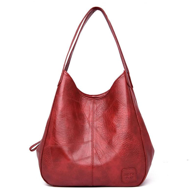 PU Dumplings Solid Color Lady Women Bag Retro Shoulder Bag Large Capacity Handbag