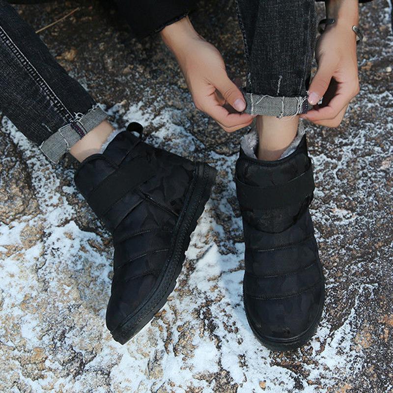 Winter Waterproof Warm Snow Boots Men and Women Cotton Shoes Warm Large Size Flat Heel Boots