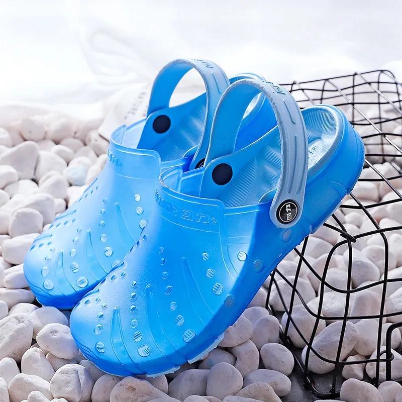 Unisex Summer Sandals Slippers Dual Use Couples Breathable Hole Shoes Men's Slippers Baotou Beach Shoes Women's Sandals Non-slip Flat Sandals