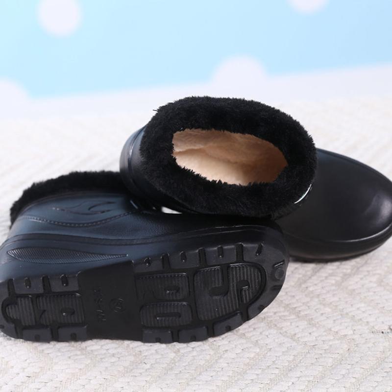 Plus Velvet Warm Shoes Anti-skid Warm Waterproof Rain Boots EVA Car Wash Kitchen Plus Velvet Cotton Shoes Student Boots