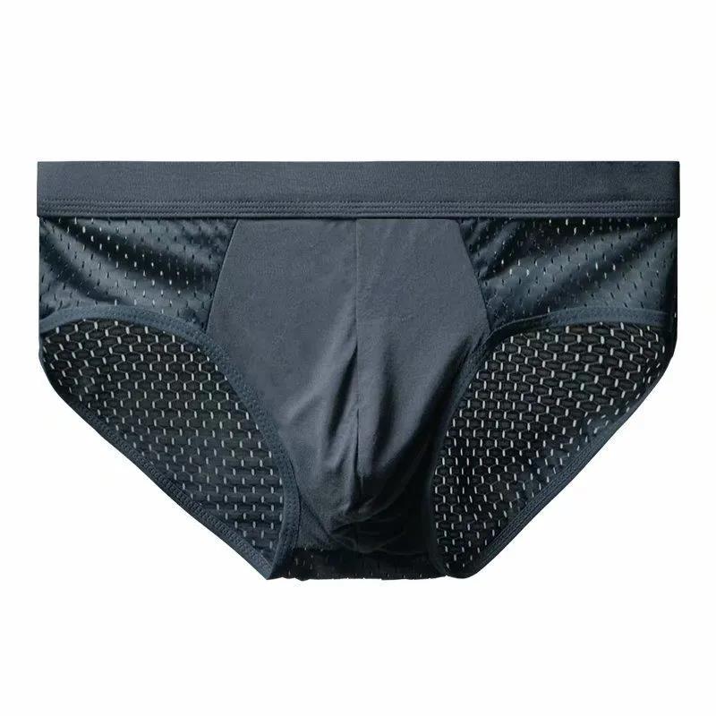 Men's Summer Ice Silk Quick-drying Mesh Breathable and Refreshing Briefs Ultra-thin 4 Packs