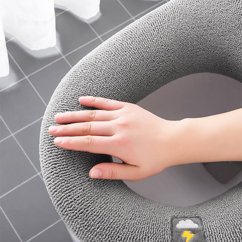 Toilet Seat Cushion Household Winter Thick Plush Toilet Cushion Toilet Cover Four Seasons General Plus Velvet Toilet Washer