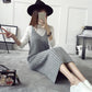 Autumn and Winter Long Sweater Dress Fashion Knitted Suspender Dress Casual Simple Female Suspender Dress