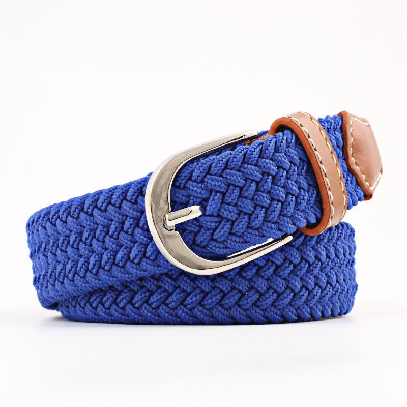 Belt Women Causal Leather Cover Buckle Woven Elastic Stretch Golf Wide Canvas Belts