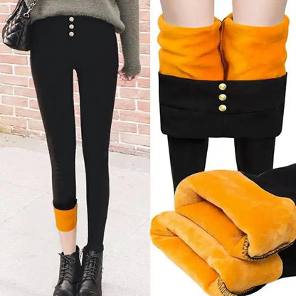 Plus Velvet Women's Pants Black Outer Wear Plus Velvet Thick Winter Slim Stretch Student Pencil Pants Large Size Was Thin and Wild