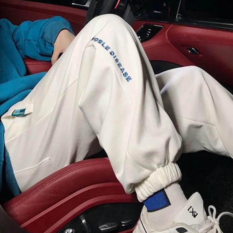 Women's Trousers with Feet Loose and Thin, All-match Trend Winter Plus Velvet Thickening Student Leisure Sports Harem Pants Guard Pants