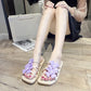 Slippers Women's Summer Wear Outdoor Fashion Flat Bottom Flower One Word Sandals Ladies Sweet and Comfortable Sandals