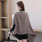 Plaid Shawl Cloak Spring and Autumn Women's Double-sided Woolen Coat British Style Retro Temperament Asymmetric