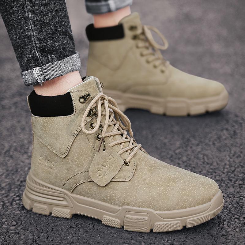 Men's Boots Leather Winter Warm Shoes Motorcycle Mens Ankle Boot  Martins Autumn Men Oxfords Shoe