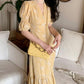 Female Summer Vintage Elegant Holiday Dress Slim High Waist Super Fairy Little Fresh Floral Print Dress