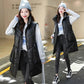 Cold-proof Vest Women's Autumn and Winter Bright Surface Wash-free Down Cotton Mid-length Outer Wear Vest Jacket