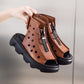 Plus Size 35-40 Summer Women Outdoor Rome Flip Flop Flat Bohemian Beach Shoes Non-slip Office Lady Leather Sandals