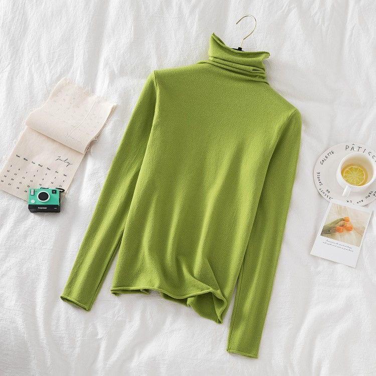 Turtleneck Women Pullover Sweater Spring Jumper Knitted Basic Top Fashion Autumn Long Sleeve Korean Ladies Clothes