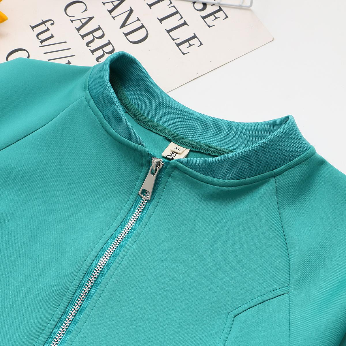 Plus Size Women's Autumn New Knitted Zipper Sweater Casual Stand Collar Jacket