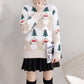 Autumn and Winter Imitation Velvet Printed Christmas Sweater Female Loose Head Sweet Sweater