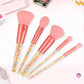 7 Pcs Unicorn Glitter Diamond Crystal Handle Makeup Brushes Set Powder Foundation Eyebrow Face Brush