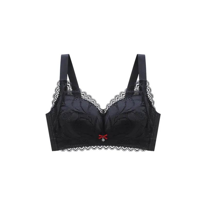 Women's Silk Underwear Without Steel Ring Gathers and Adjusts The Breasts To Prevent Sagging Ultra-thin Breathable and Light Lace and Lace Sexy Bra