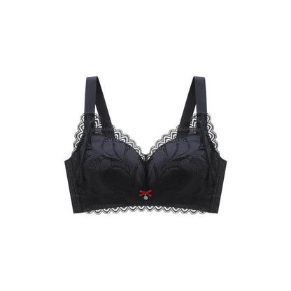 Women's Silk Underwear Without Steel Ring Gathers and Adjusts The Breasts To Prevent Sagging Ultra-thin Breathable and Light Lace and Lace Sexy Bra