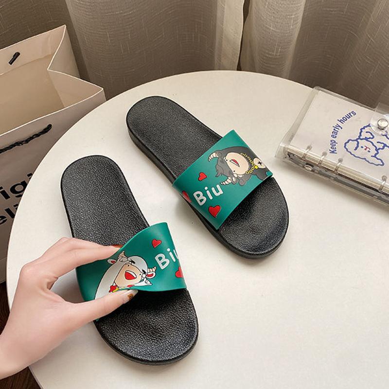 Slippers Female Summer Wear Cartoon Cute Korean Students All-match Home Non-slip Indoor Sandals and Slippers