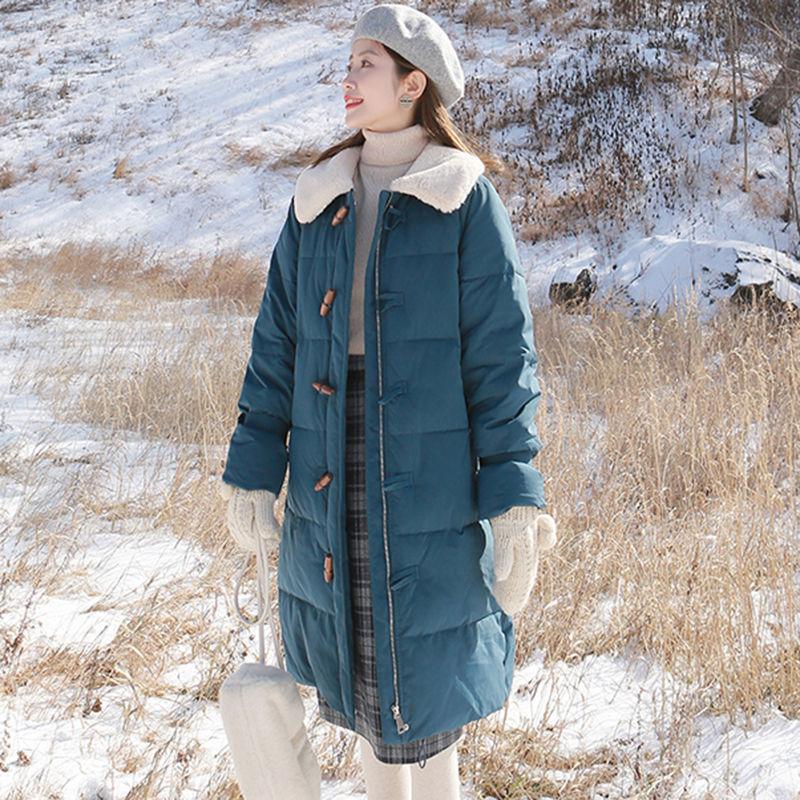 Women's Down Padded Jacket Mid-length Autumn and Winter Jacket Over-the-knee Padded Jacket Thick Loose Padded Jacket