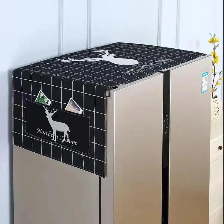 Refrigerator Dust and Oil Cover Cloth Refrigerator Cover Dust Cover Home Decoration Refrigerator Hanging Bag