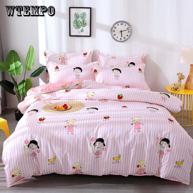 WTEMPO Soft Cotton Bedding Set Banana Leaf Duvet Cover Set Bed Linen King/Queen/Full/Double/Twin