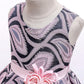 Girls Summer Dress Princess Skirt with Flower Jacquard Fabric Sleeveless Lace Dress