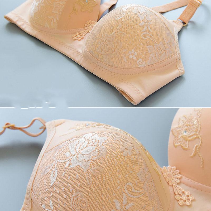 Rims Gather Sexy Comfortable Breathable Bra Ladies Small Chest Jacquard Bra Thin Underwear