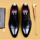 High-end Leather Shoes Pointed Toe Men's Business Leather Shoes Classic Black Brogue Men's Shoes Leather Wedding Shoes