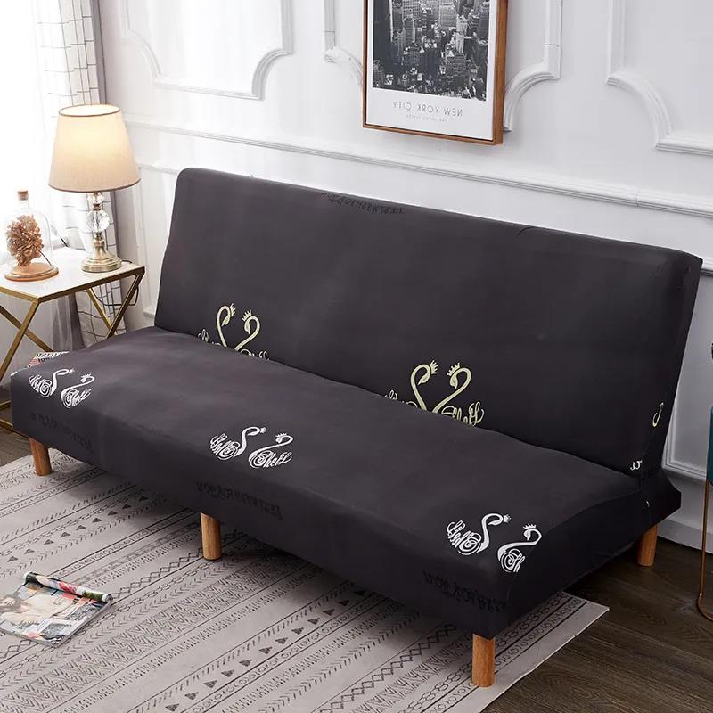 Armrestless Folding Sofa Bed Cover Universal Four-season Sofa Cover Full Cover Simple Folding Elastic Universal Cover
