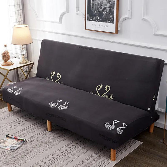 Universal Sofa Bed Slipcover Armless 3 Seater Couch Settee Stretch Cover Washable Easy Fit