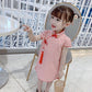 Children's Clothing Girls Spring and Summer Children's Self-cultivation Cheongsam Dress Princess Dress Chinese Style Retro Dress