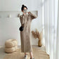 Long Sweater Over The Knee Retro Single-breasted Base Knitted Autumn and Winter Women's Dress