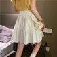 Fungus Edge Skirt Women's Summer Elastic Waist Cover Crotch A-line Short Skirt All-match Beach Short Skirt