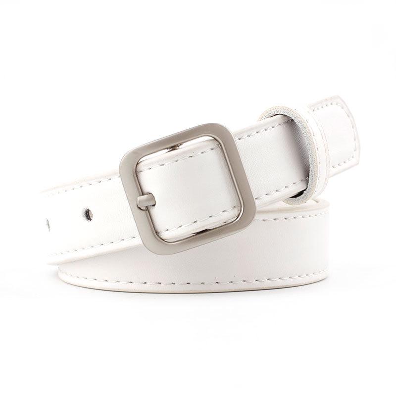 Small Square Buckle Ladies Belt Multicolor Wild Jeans Belt Student Fashion Decorative