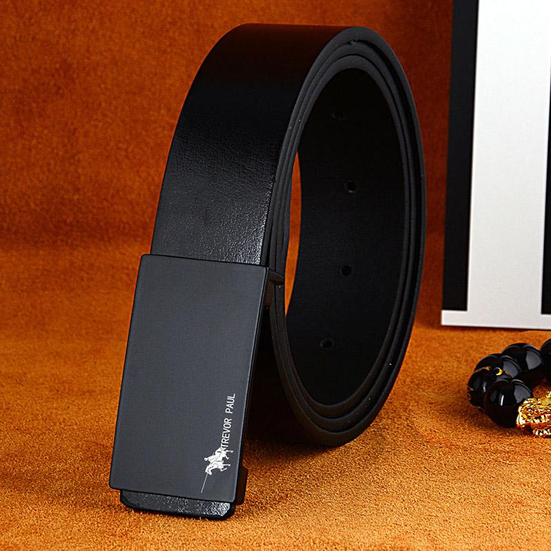 Fashion Automatic Buckle Black PU Leather Belt Men's Belts  Leather Belts for Men