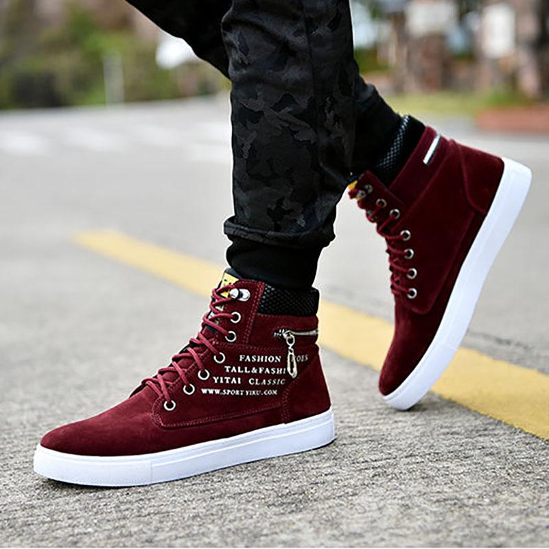 Spring and Autumn Sports High-top Shoes Men's College Style Korean Canvas Flat Casual All-match Sneakers