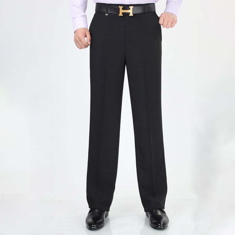 Men's Trousers Summer Thin Section Middle-aged Loose High Waist Business Casual Straight Non-iron Work Pants