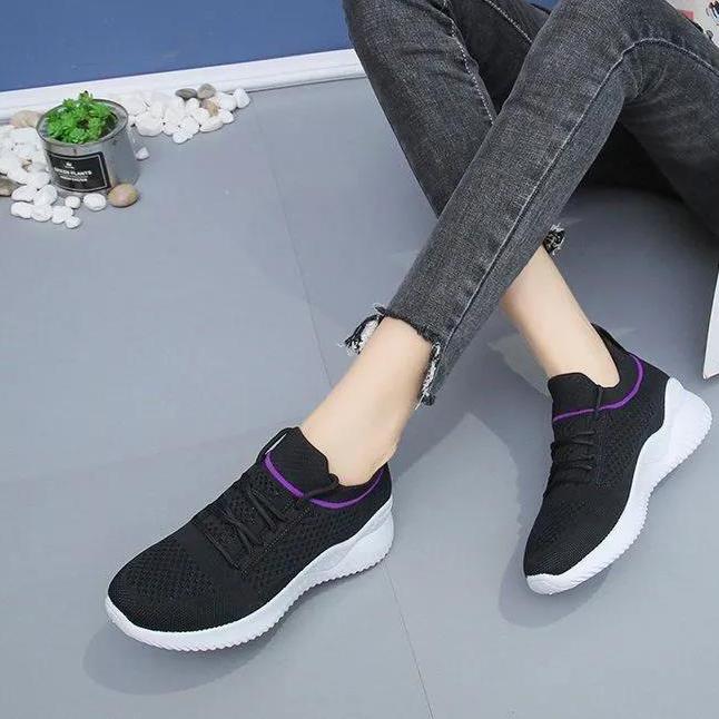 Women Shoes In Spring and Summer Anti-slip Soft Sole Casual Shoes Solid Color Mesh Flat Sports Shoes