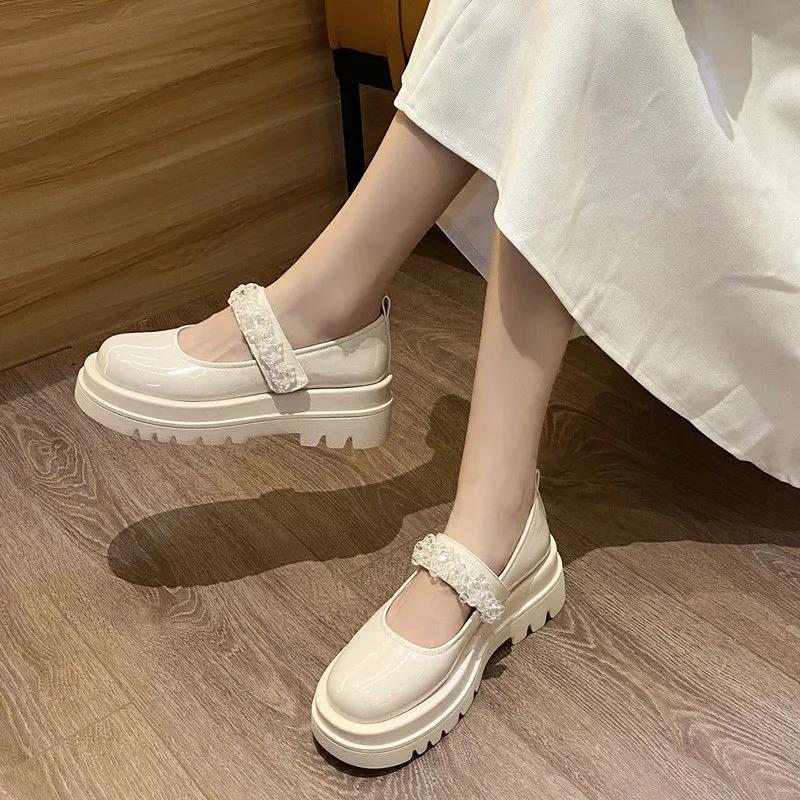 British Leather Shoes Women Retro Thick Bottom Increased Mary Jane Japanese Jk Shoes Loafers Comfortable Casual Style