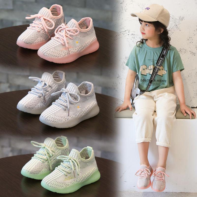 2020 Spring Boys Running Shoes Girls Casual Breathable Flying Woven Coconut Shoe Net Children's Sneakers