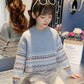 Children's Thickened Bottoming Shirt In Autumn and Winter Jacquard Knitted Little Girl Jacket Simple Casual Girls Sweater