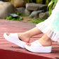 Wedge Heel Thick Bottom Women's One-word Slippers Wear Bohemian Plastic Foam Home Bathroom Slippers Ultra-light and Comfortable