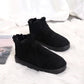 Snow Boots Women's Short Tube One Pedal Thick Bread Shoes Winter Warmth and Velvet All-match Student Non-slip Cotton Shoes