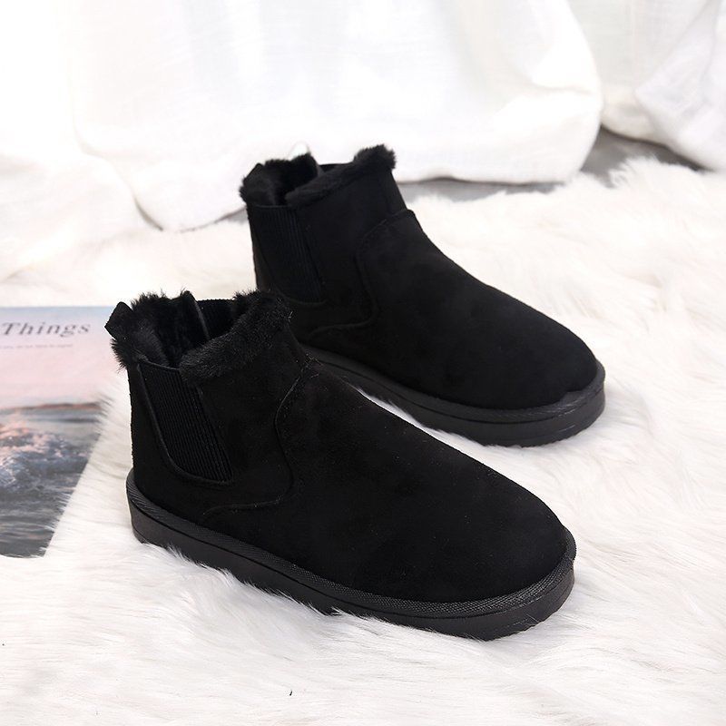 Snow Boots Women's Winter Plus Velvet Padded Short Boots Wild Non-slip Warm Short Tube Women's Cotton Shoes Snow Boots