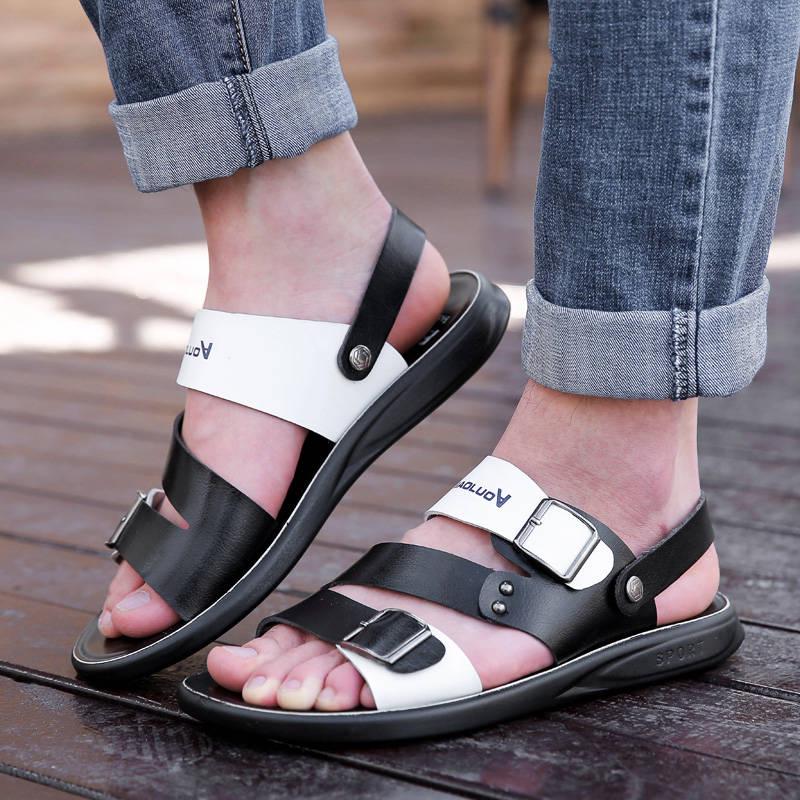 Men's Breathable Summer Sandals Beach Slide Sandals Shoes Fashion Wild Breathable Male Footwear